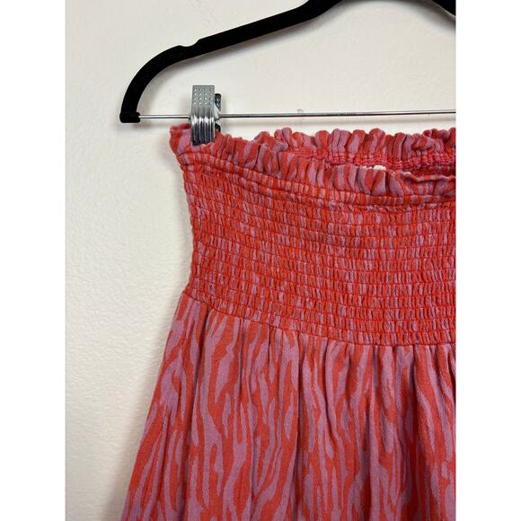 Summer Copenhagen Tullio Printed Smocked Ruffle Detail Cotton Maxi Skirt Small - Picture 5 of 6